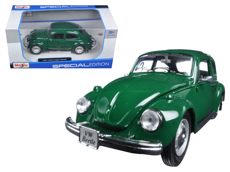 Maisto 1973 Volkswagen Beetle Green 1/24 Diecast Model Car by Maisto