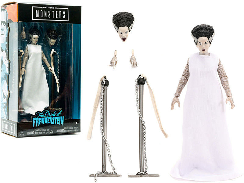 Jada The Bride of Frankenstein 6" Moveable Figurine with Chains and Alternate Head and Hands "Universal Monsters" Series by Jada