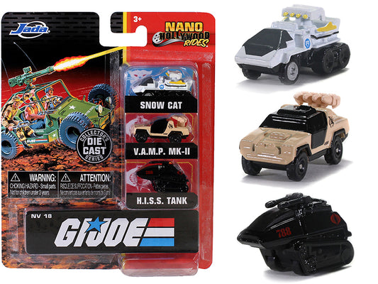 Jada "G.I. Joe" 3 piece Set "Nano Hollywood Rides" Diecast Models by Jada
