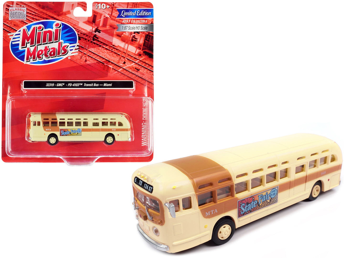 Classic Metal Works GMC PD-4103 Transit Bus #948 Beige "MTA Miami" 1/87 (HO) Scale Model by Classic Metal Works