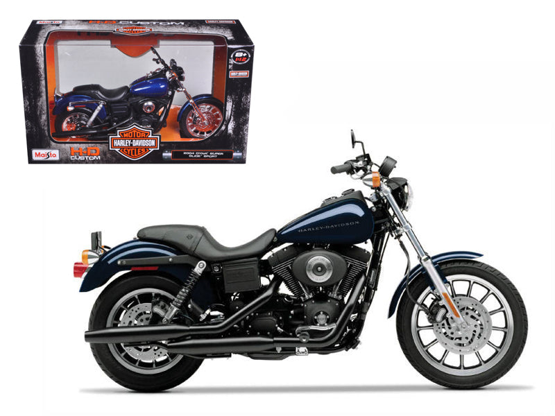 Maisto 2004 Harley-Davidson Dyna Super Glide Sport Blue 1/12 Diecast Motorcycle Model by Maisto