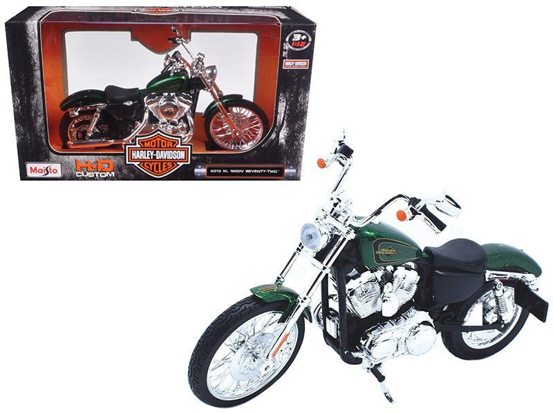 Maisto 2013 Harley Davidson XL 1200V Seventy Two Green Motorcycle Model 1/12 by Maisto