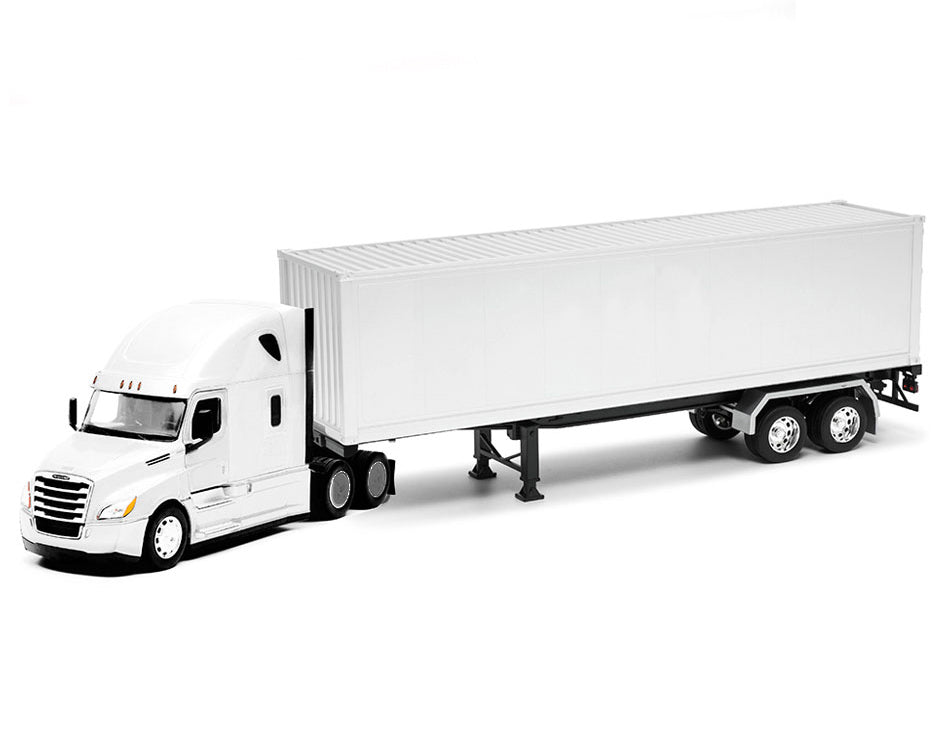 Welly Freightliner Cascadia Truck White with White Container "Transporter" Series 1/32 Diecast Model by Welly