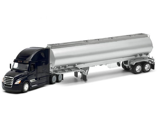 Welly Freightliner Cascadia Truck Black with Silver Tanker Trailer "Transporter" Series 1/32 Diecast Model by Welly