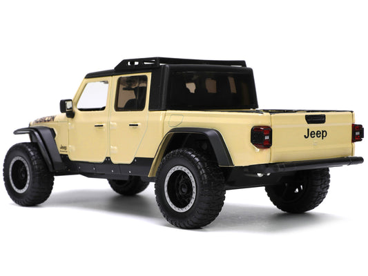 Jada 2020 Jeep Gladiator Rubicon Pickup Truck Cream with Roof Rack with Extra Wheels "Just Trucks" Series 1/24 Diecast Model Car by Jada