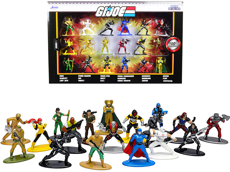 Jada "G.I. Joe" Set of 18 Diecast Figurines "Nano Metalfigs" Series by Jada