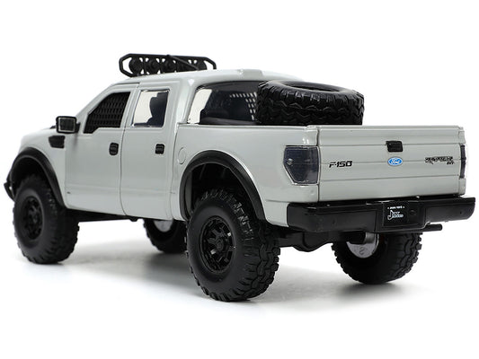 Jada 2011 Ford F-150 SVT Raptor Pickup Truck Light Gray with Extra Wheels "Just Trucks" Series 1/24 Diecast Model Car by Jada