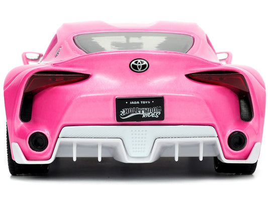Jada Toyota FT-1 Concept Pink Metallic and Pink Ranger Diecast Figurine "Power Rangers" "Hollywood Rides" Series 1/24 Diecast Model Car by Jada