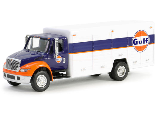 Greenlight International Durastar 4400 Delivery Truck "Gulf Oil" Dark Blue and White "H.D. Trucks" Series 25 1/64 Diecast Model Car by Greenlight
