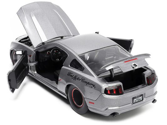 Jada 2010 Ford Mustang GT Gray Metallic with Flames "Ford Motor Company" "Bigtime Muscle" Series 1/24 Diecast Model Car by Jada