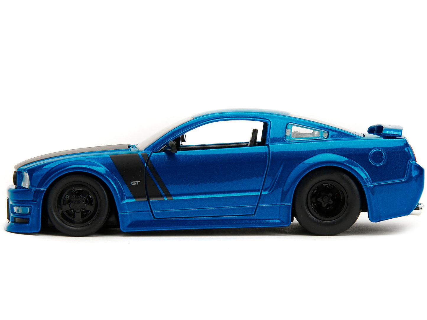 Jada 2006 Ford Mustang GT Blue Metallic with Matt Black Hood and Stripes "Bigtime Muscle" Series 1/24 Diecast Model Car by Jada