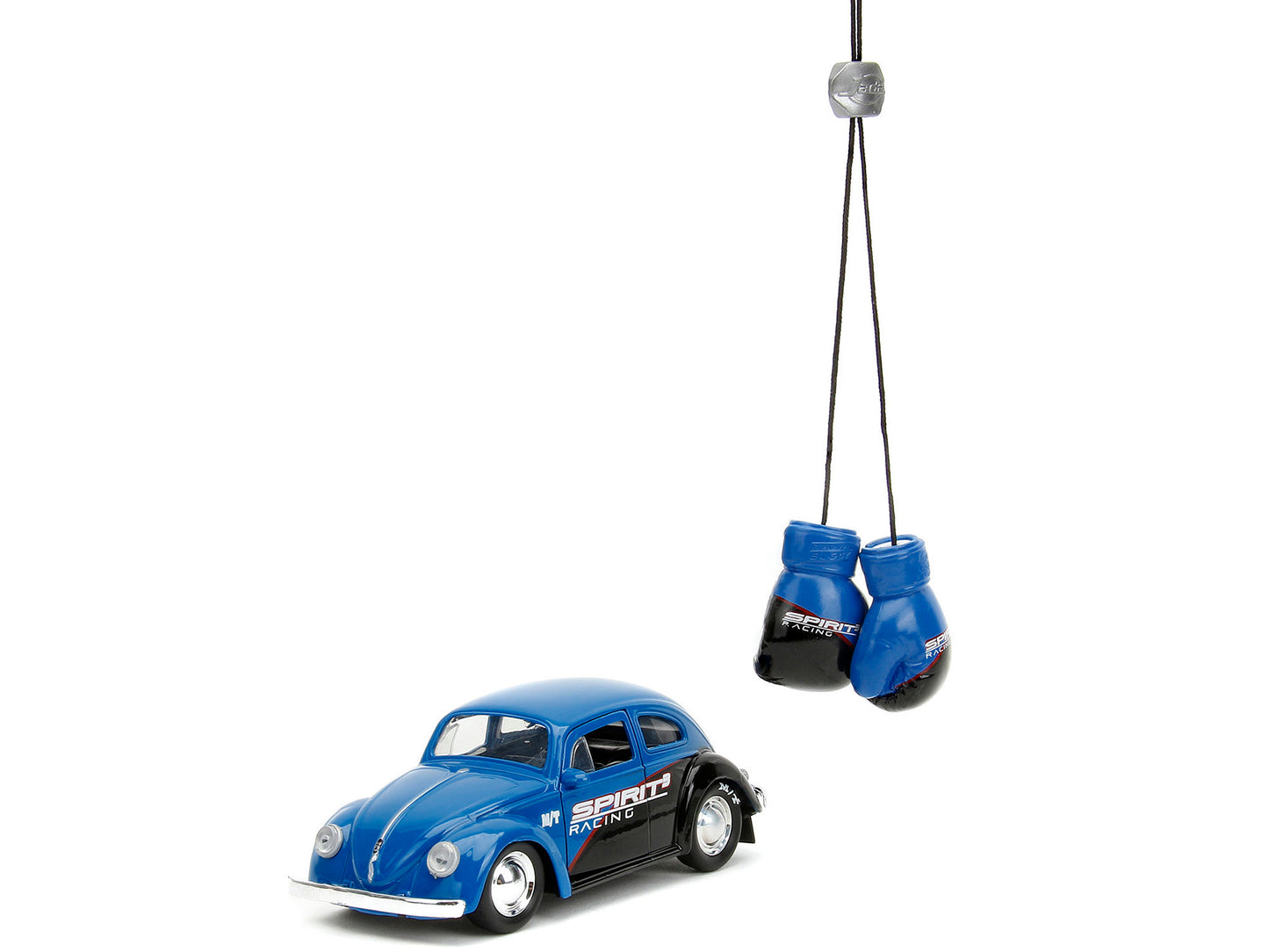 Jada 1959 Volkswagen Beetle "Spirit3 Racing" Blue and Black and Boxing Gloves Accessory "Punch Buggy" Series 1/32 Diecast Model Car by Jada