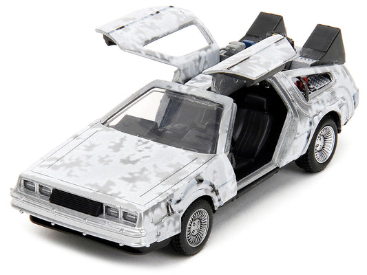 Jada DMC DeLorean Time Machine Brushed Metal (Frost Version) "Back to the Future" (1985) Movie "Hollywood Rides" Series 1/32 Diecast Model Car by Jada