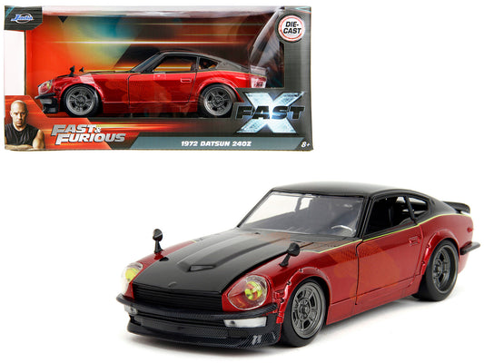 Jada 1972 Datsun 240Z Black and Red Metallic with Graphics "Fast X" (2023) Movie "Fast & Furious" Series 1/24 Diecast Model Car by Jada