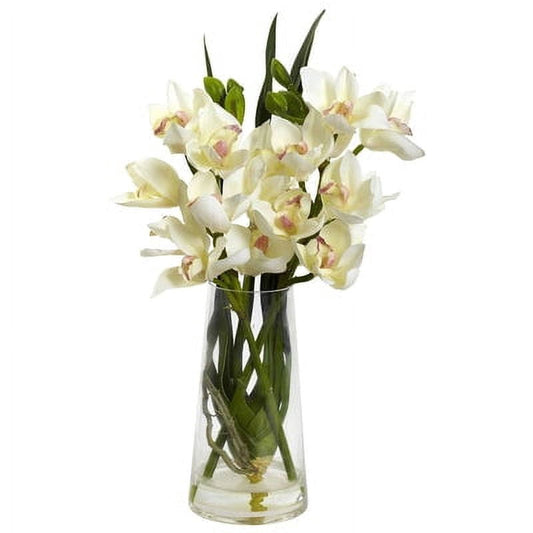 19" Cymbidium Orchid w/Vase