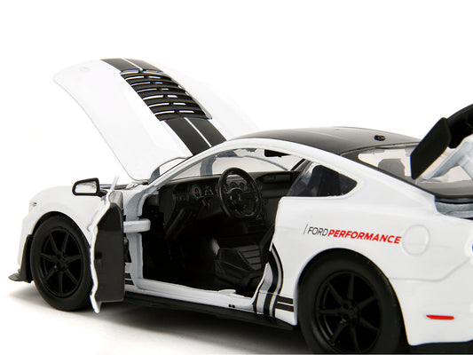 Jada 2020 Ford Mustang Shelby GT500 #65 White with Black Top and Stripes "Ford Performance" "Bigtime Muscle" Series 1/24 Diecast Model Car by Jada