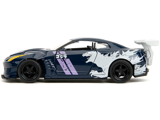 Jada 2009 Nissan GT-R (R35) Ben Sopra Dark Blue with Graphics "Godzilla" "Hollywood Rides" Series 1/32 Diecast Model Car by Jada