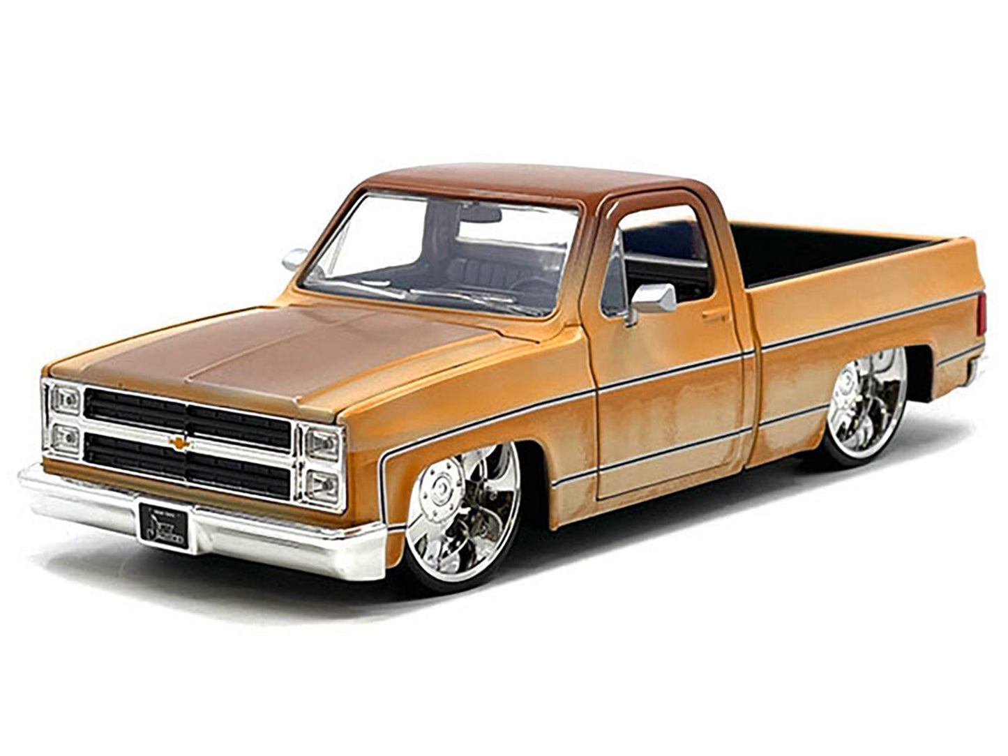 Jada 1985 Chevrolet C-10 Pickup Truck Yellow with Brown Top (Rusted) and JD3 Wheels "Just Trucks" Series 1/24 Diecast Model Car by Jada
