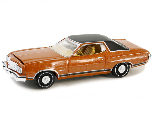 Greenlight 1973 Ford Gran Torino Copper Metallic with Black Vinyl Top "Vintage Ad Cars" Series 10 1/64 Diecast Model Car by Greenlight
