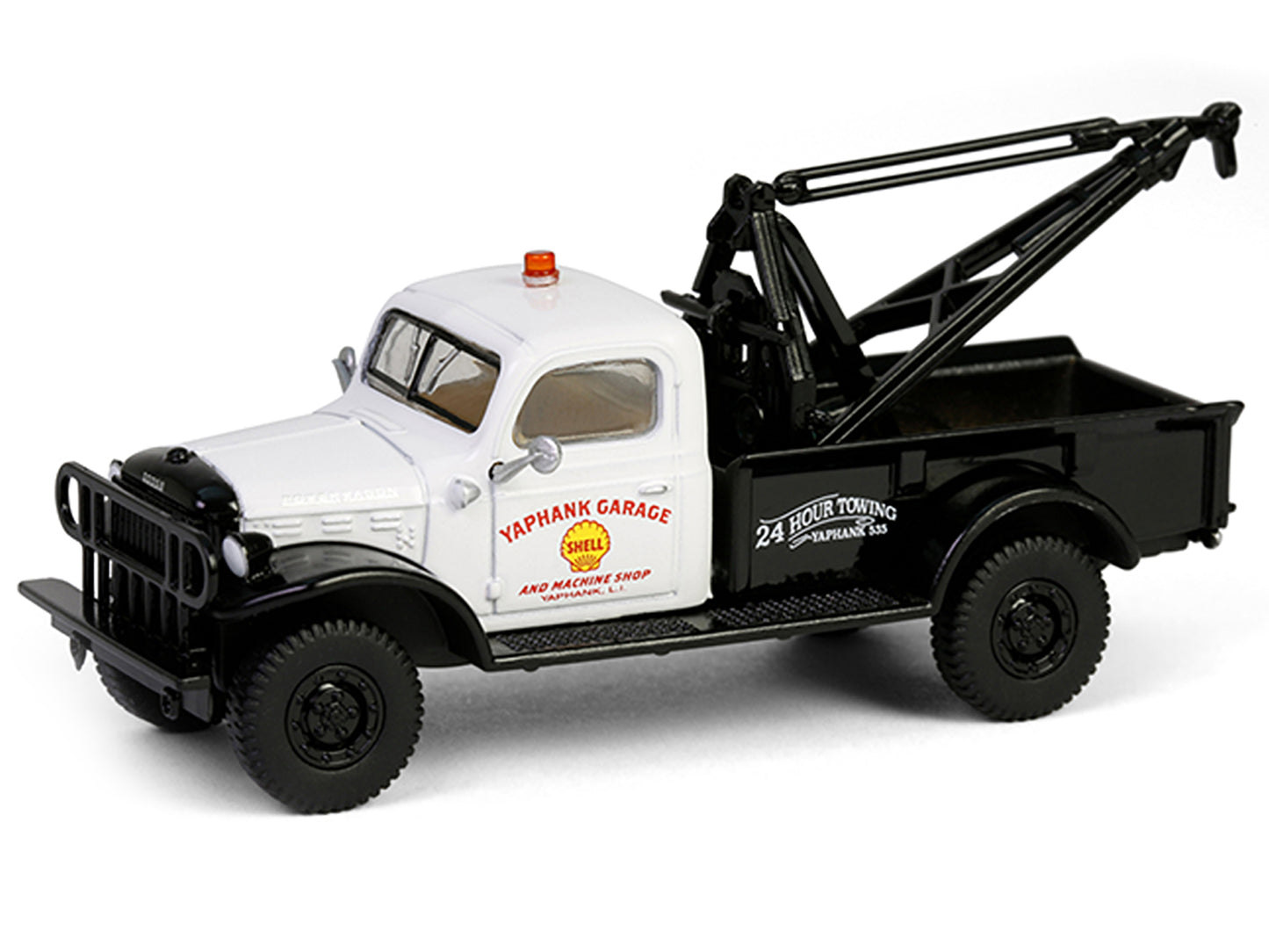 Greenlight 1945 Dodge Power Wagon Wrecker Tow Truck "Shell Oil" White and Black "Running on Empty" Series 17 1/64 Diecast Model Car by Greenlight