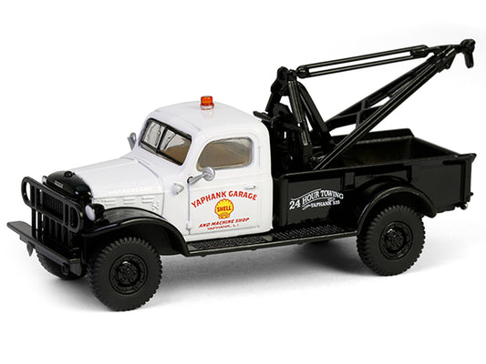 Greenlight 1945 Dodge Power Wagon Wrecker Tow Truck "Shell Oil" White and Black "Running on Empty" Series 17 1/64 Diecast Model Car by Greenlight