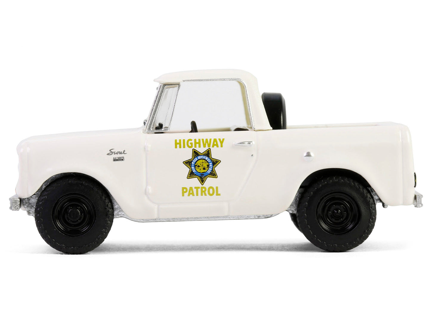 Greenlight 1964 Harvester Scout Half Cab Pickup Truck "California Highway Patrol" Beige "Hot Pursuit" Series 46 1/64 Diecast Model Car by Greenlight