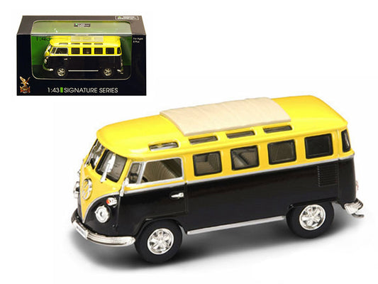 Road Signature 1962 Volkswagen Microbus Van Bus Yellow/Black 1/43 Diecast Car by Road Signature
