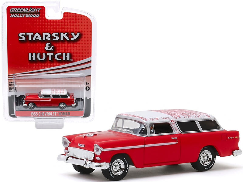 Greenlight 1955 Chevrolet Nomad Red with White Top "Starsky and Hutch" (1975-1979) TV Series "Hollywood Special Edition" 1/64 Diecast Model Car by Greenlight