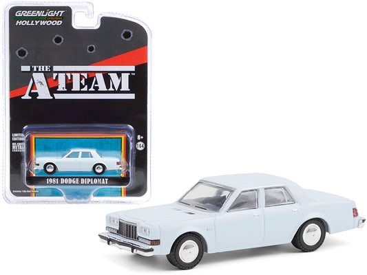 Greenlight 1981 Dodge Diplomat Light Blue "The A-Team" (1983-1987) TV Series "Hollywood Special Edition" 1/64 Diecast Model Car by Greenlight