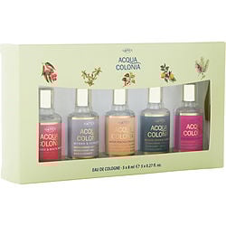 4711 ACQUA COLONIA VARIETY by 4711 5 PIECE MINI SET WITH LYCHEE & WHITE MINT & MYRRH & KUMQUAT & WHITE PEACH & CORIANDER & BLOOD ORANGE & BASIL & PINK PEPPER & GRAPEFRUIT AND ALL ARE EAU DE COLOGNE 0.27 OZ