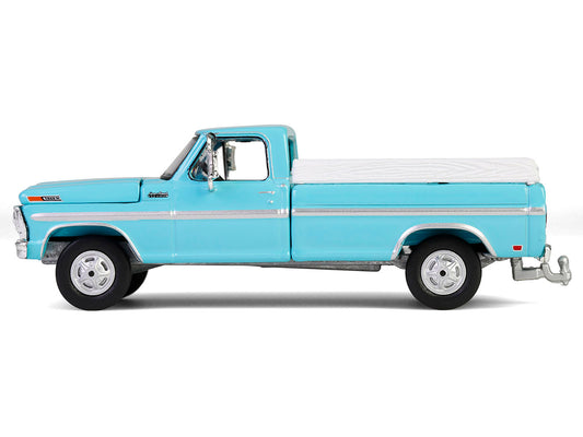 Greenlight 1969 Ford F-250 Farm & Ranch Special Pickup Truck Reef Aqua Blue "Down on the Farm" Series 10 1/64 Diecast Model by Greenlight