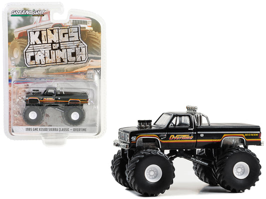 Greenlight 1985 GMC K3500 Sierra Classic Monster Truck Black "Overtime" "Kings of Crunch" Series 14 1/64 Diecast Model Car by Greenlight
