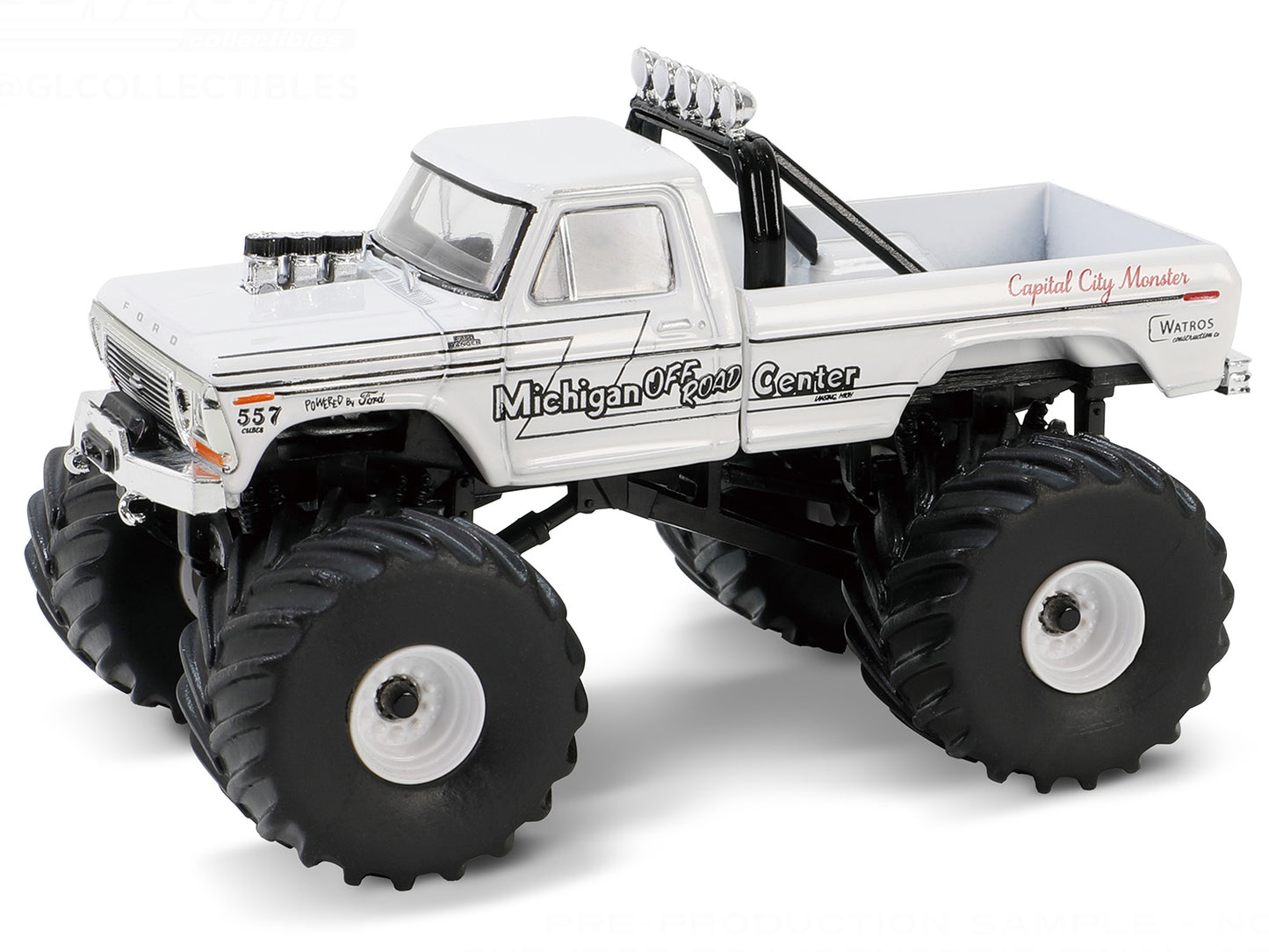 Greenlight 1978 Ford F-250 Monster Truck White "Capitol City Monster" "Kings of Crunch" Series 15 1/64 Diecast Model Trucks by Greenlight