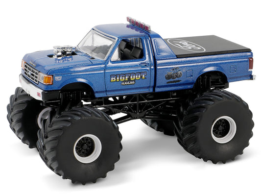 Greenlight 1987 Ford F-250 Monster Truck Blue Metallic "Bigfoot #6" "Kings of Crunch" Series 15 1/64 Diecast Model Car by Greenlight