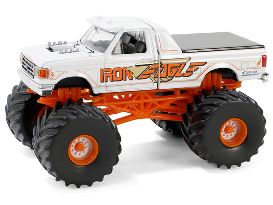 Greenlight 1990 Ford F-350 Monster Truck White "Iron Eagle" "Kings of Crunch" Series 15 1/64 Diecast Model Car by Greenlight