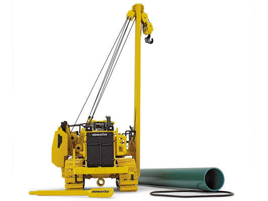 First Gear Komatsu D155CX-8 With K170 Pipelayer Yellow with Accessories 1/50 Diecast Model by First Gear