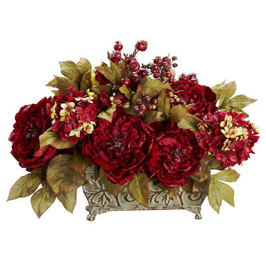 18" Peony & Hydrangea Arrangement