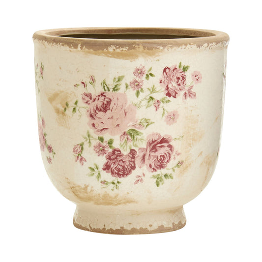 7.5" Tuscan Ceramic Floral Print Planter