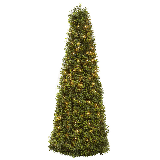 39" Boxwood Cone w/Lights