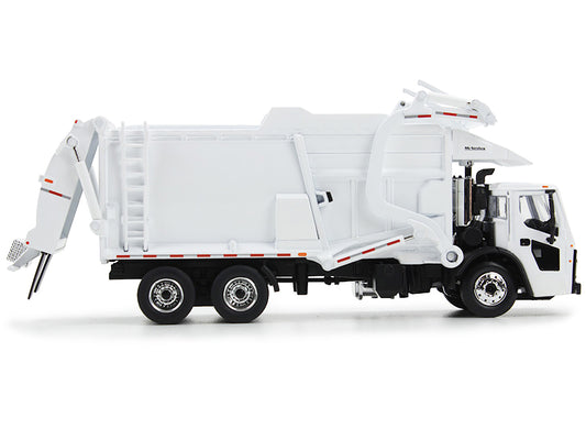 First Gear Mack LR Refuse Garbage Truck with McNeilus Meridian Front Loader White with Trash Bin 1/64 Diecast Model by DCP/First Gear