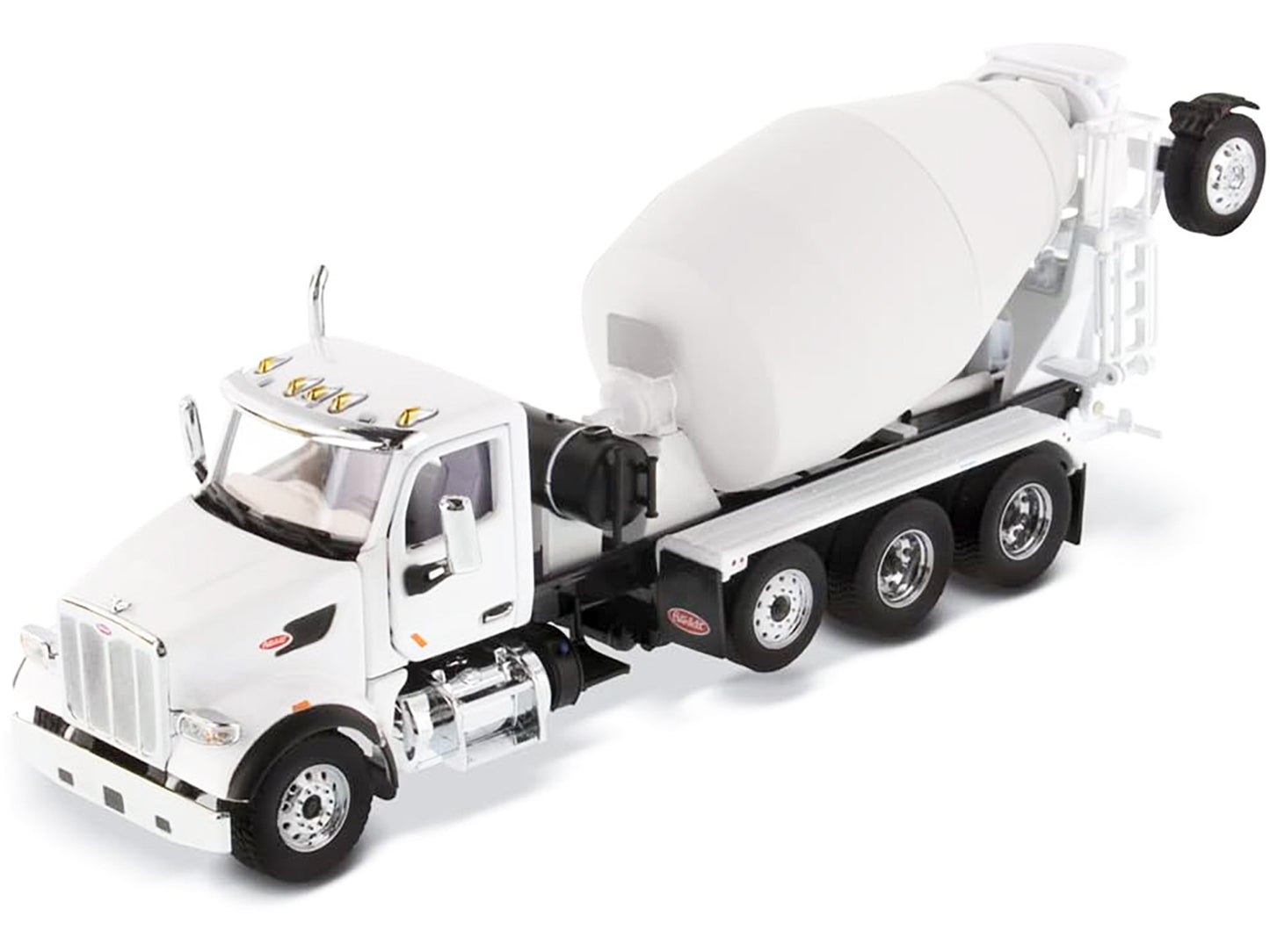 Diecast Masters Peterbilt 567 with McNeilus Bridgemaster Mixer White and Gray 1/50 Diecast Model by Diecast Masters