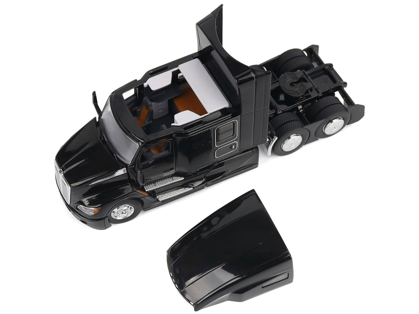 Kenworth T680 76" High Roof Sleeper Cab Truck Tractor Black "Transport Series" 1/50 Diecast Model by Diecast Masters