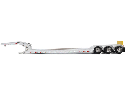 Diecast Masters Trail King TK120 Hydraulic Detachable Gooseneck Lowboy Trailer White (Regular Version) "Transport Series" 1/50 Diecast Model by Diecast Masters