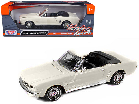 Motormax 1964 1/2 Ford Mustang Convertible Cream 1/18 Diecast Car Model by Motormax