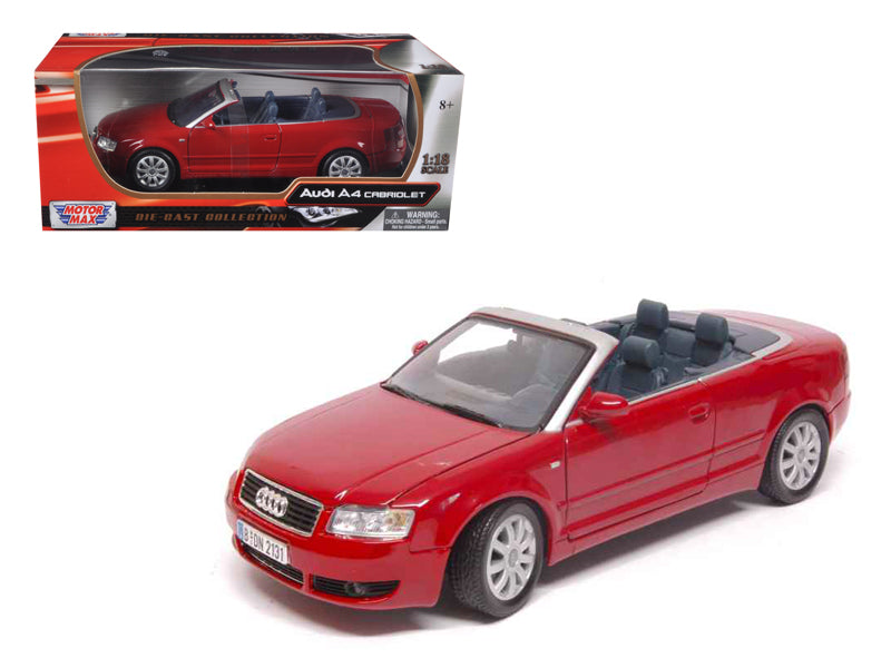 Motormax Audi A4 Red Convertible 1/18 Diecast Model Car by Motormax