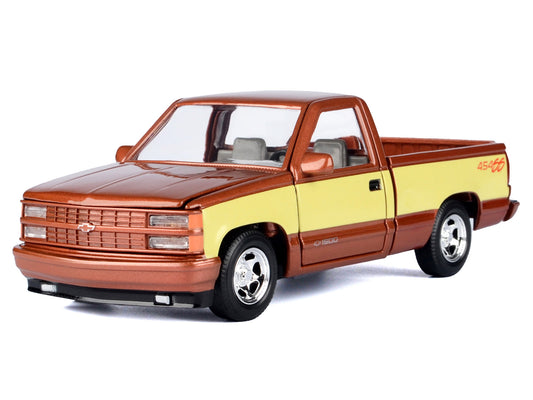 Motormax 1992 Chevrolet 454 SS Pickup Truck Copper Metallic with Beige Sides "American Classics" Series 1/24 Diecast Model Car by Motormax