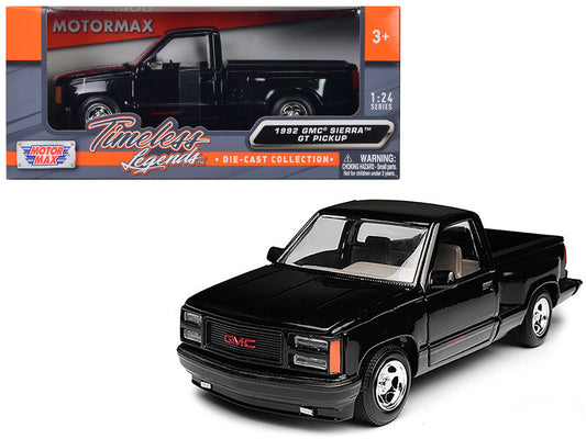 Motormax 1992 GMC Sierra GT Black Pickup Truck 1/24 Diecast Model by Motormax