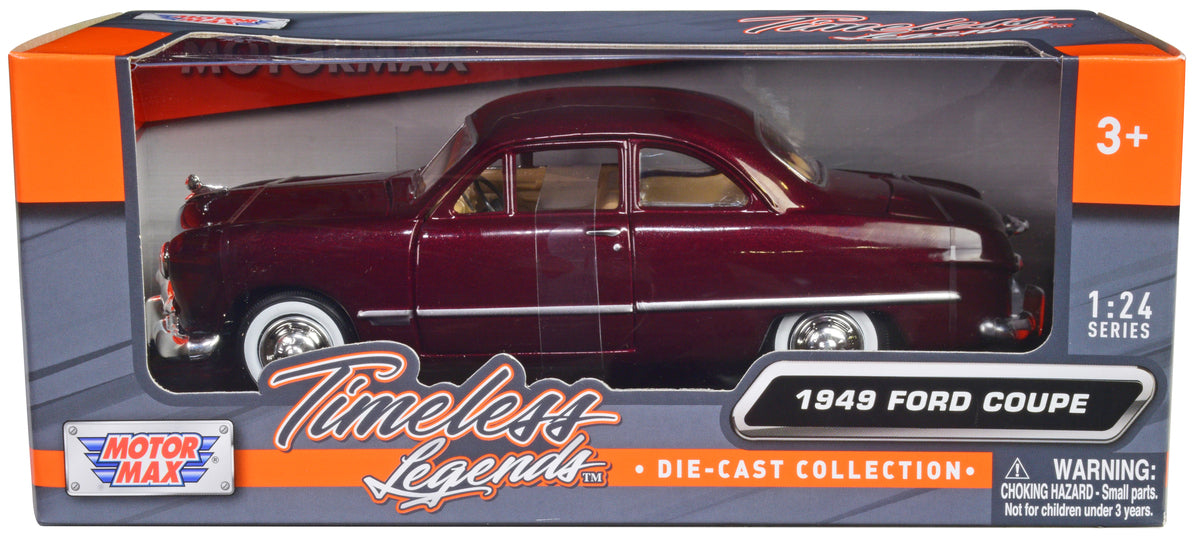 Motormax 1949 Ford Coupe Burgundy 1/24 Diecast Model Car by Motormax