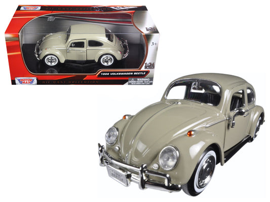 Motormax 1966 Volkswagen Beetle Beige 1/24 Diecast Model Car by Motormax