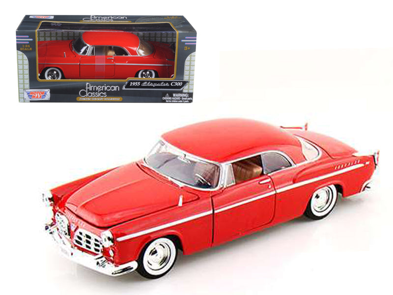 Motormax 1955 Chrysler C300 Red 1/24 Diecast Model Car by Motormax